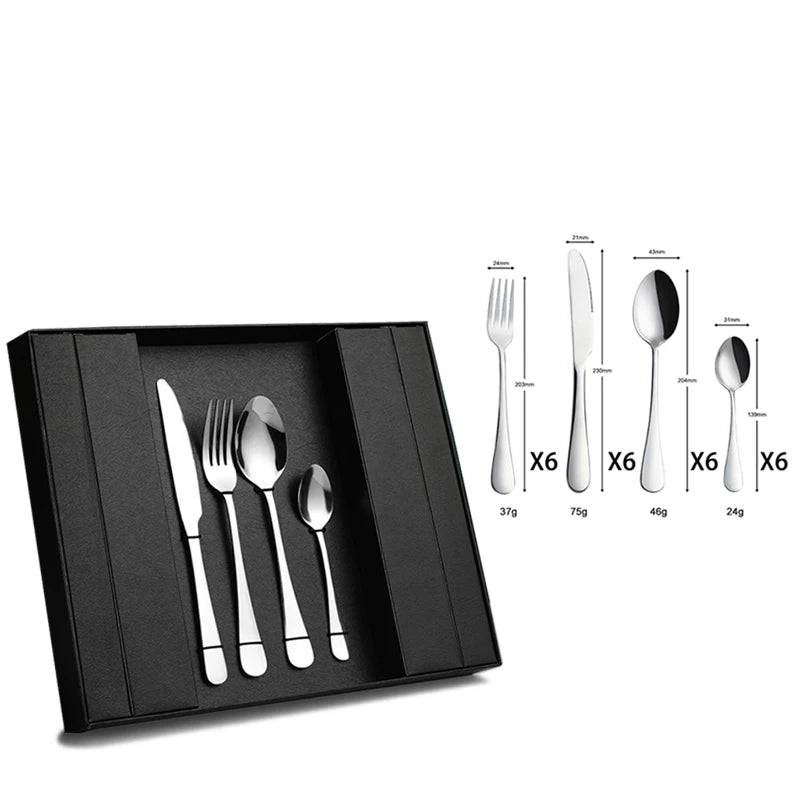 24-Piece Gold Flatware Set | PVD Coating | EU/FDA Certified | 100 MOQ
