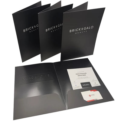 Custom Presentation Folder | Anti-Scratch Lamination, Foil Stamping & Embossing Options for Sales Kits & Conference Materials
