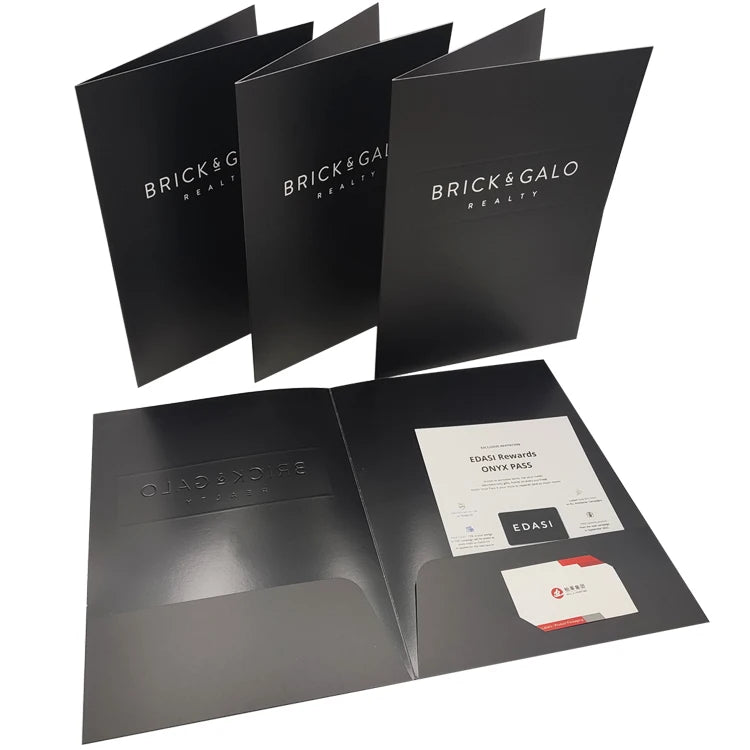 Custom Presentation Folder | Anti-Scratch Lamination, Foil Stamping & Embossing Options for Sales Kits & Conference Materials