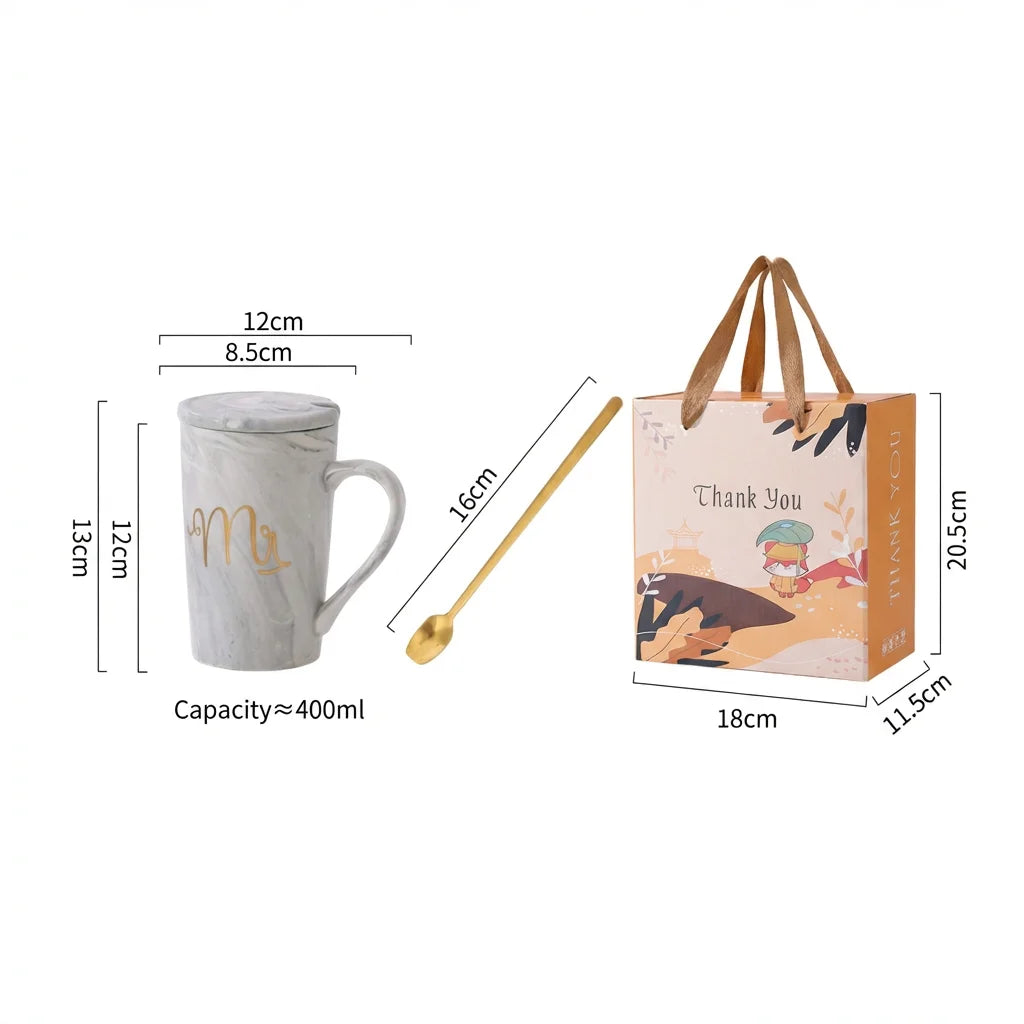 Custom Ceramic Mug Gift Set Wholesale | Towel Spoon Lid Box 50 MOQ