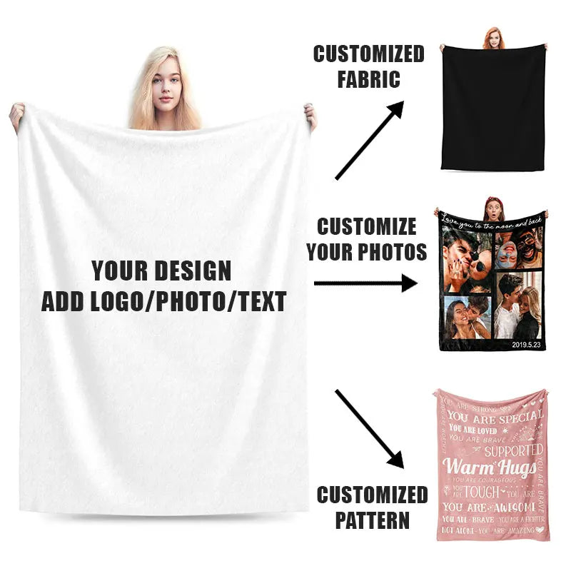 Custom Coral Fleece Blankets | 50 Pcs MOQ, $0.20/Piece | 3D Printing