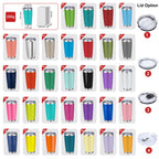 20oz Powder Coated Stainless Steel Tumbler with Lid and Straw Hole for Coffee, Travel and Laser Engraving