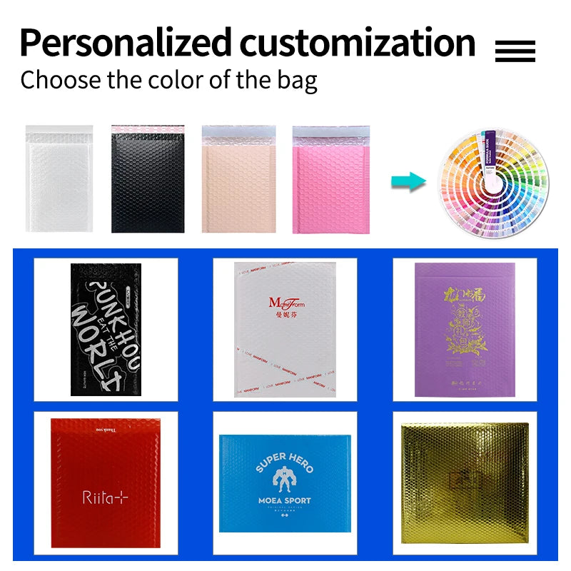 Custom Biodegradable Bubble Mailers | Logo | MOQ 100