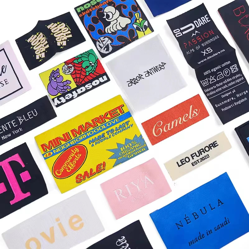 End Fold Woven Garment Labels | OEKO-TEX, BSCI, GRS Certified | 100 MOQ | Custom Logo