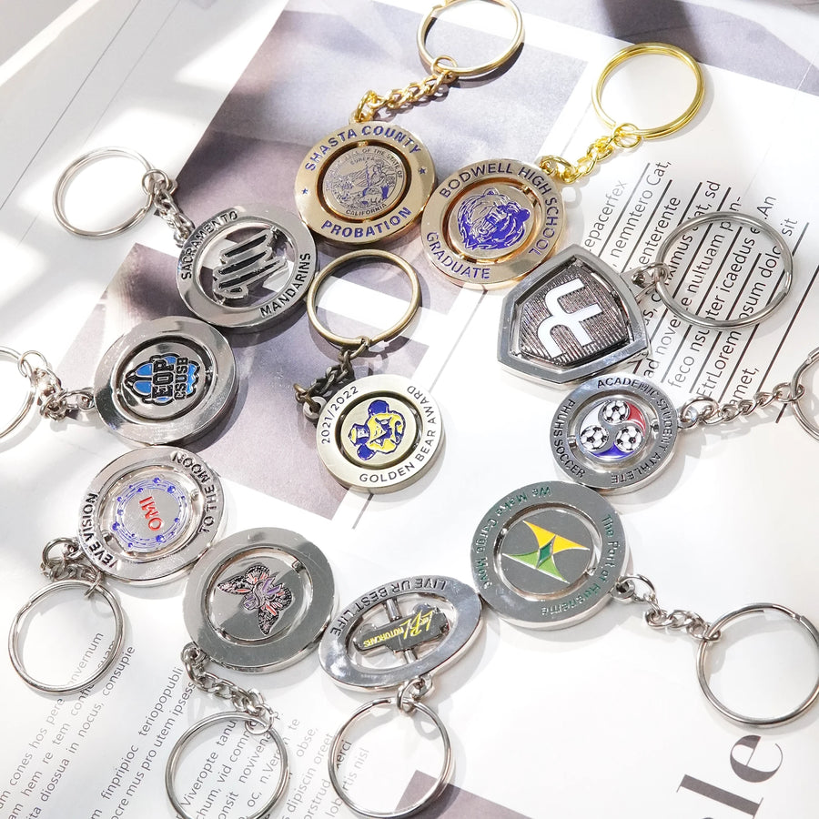 Custom Metal Keychains with Logo | 2-Piece MOQ | Gold Plating