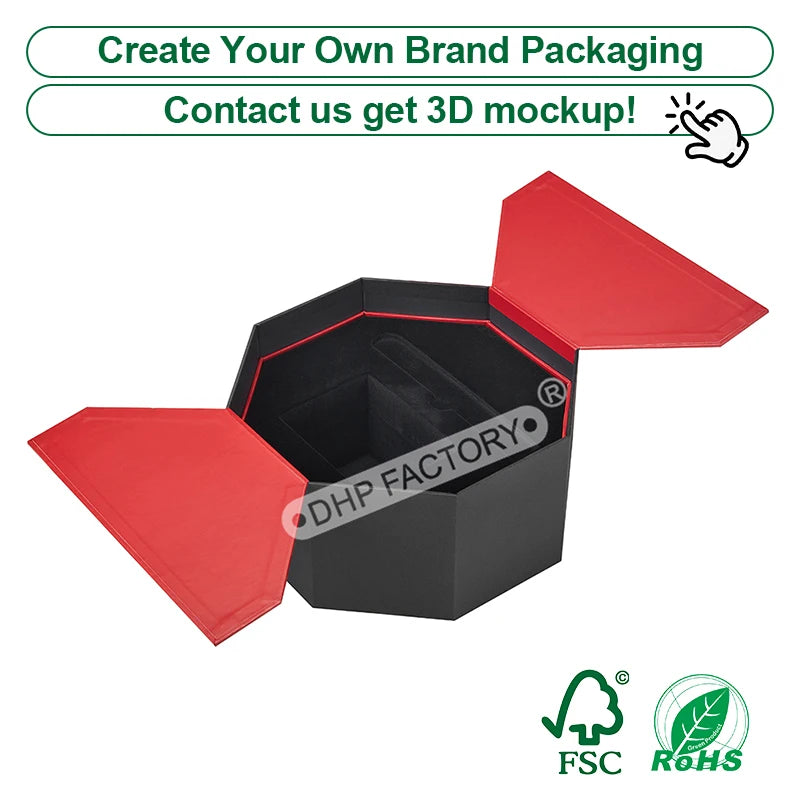 Custom Rigid Magnetic Box with Matte Black Finish | Luxury Packaging OEM Wholesale