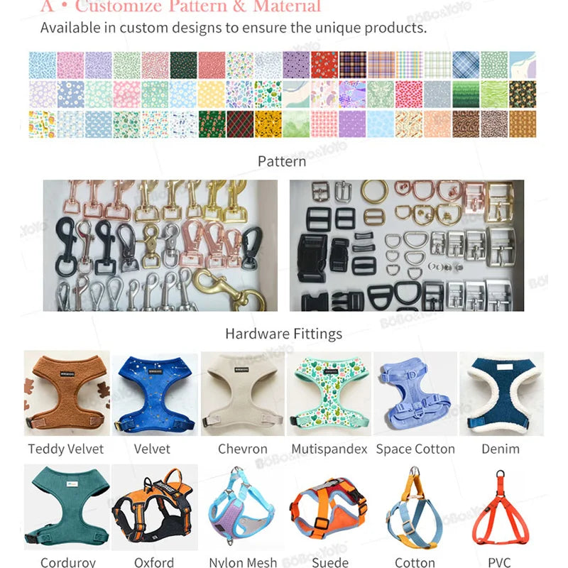Custom Dog Harness Set with Logo | 300 MOQ | PVC Waterproof