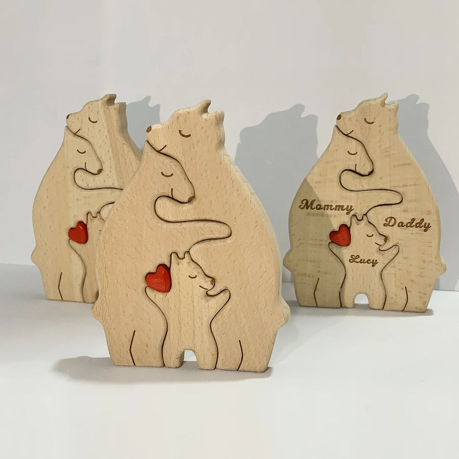 Personalized Wooden Bear Puzzle | FSC-Certified Custom Engraved Gift | Bulk Corporate