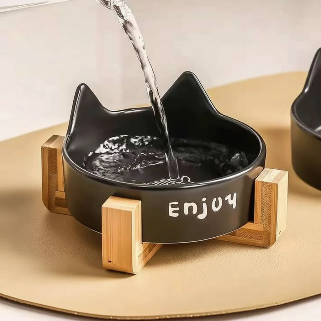 Custom Ceramic Cat Bowls with Cat Ear Design | MOQ 32 Pieces