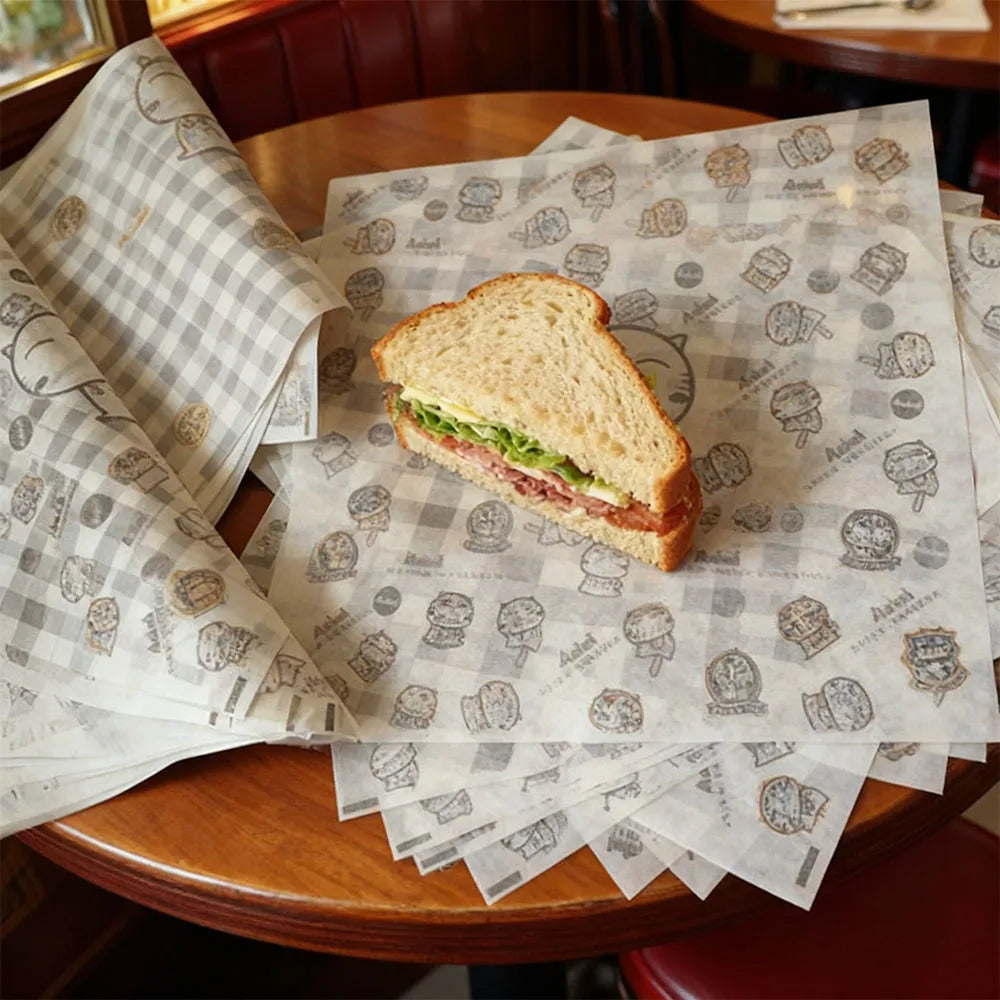 Custom Greaseproof Wax Paper with Logo | 10,000 MOQ Restaurant