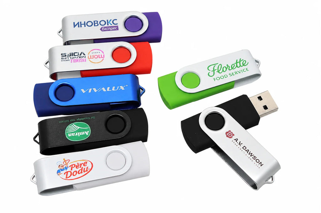 Custom USB Drive 4GB-128GB | 100 Pcs MOQ Swivel Promotional Flash Drive