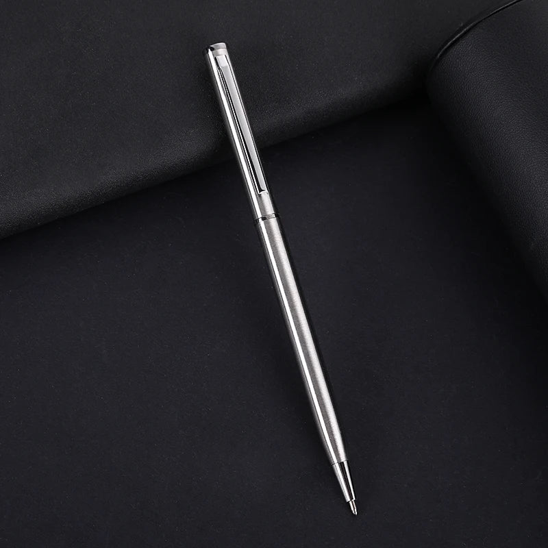 Slim Metal Ballpoint Pen with Custom Logo for Office Writing and Corporate Gifts