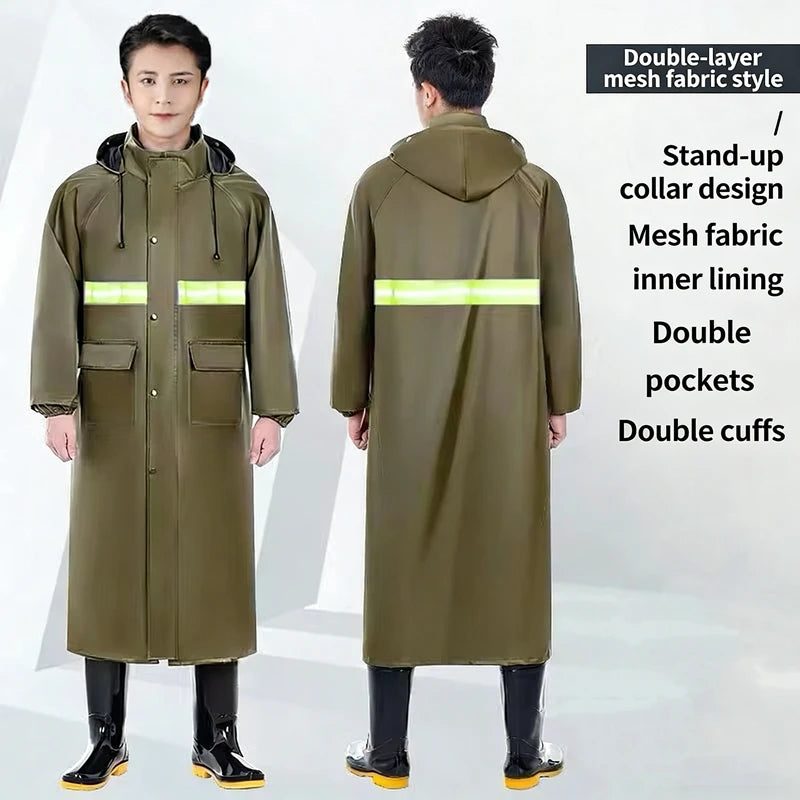 Custom Reflective Motorcycle Raincoat | 500 Pcs MOQ Heavy-Duty Oxford Cloth