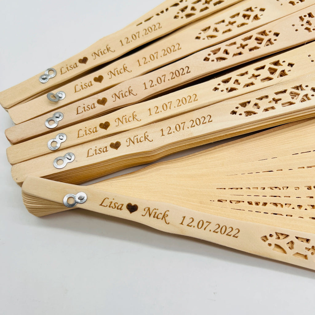 Custom Bamboo Wedding Hand Fans | Eco-Friendly Souvenir | Bulk Wedding Favors