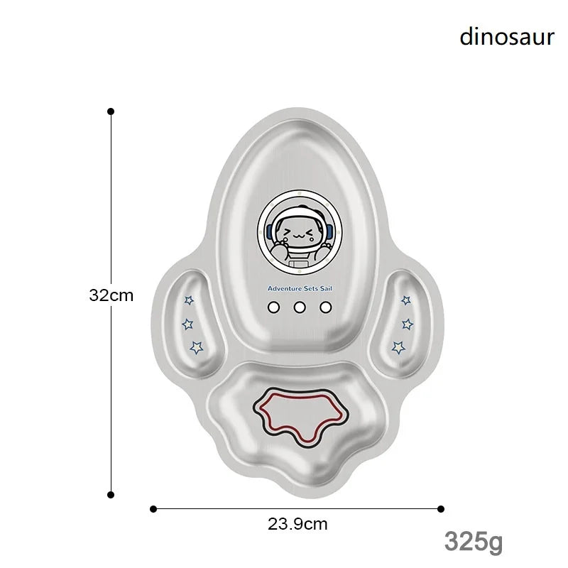 304 Stainless Steel Kids Divided Plate | 20x15cm | Dishwasher Safe | Custom