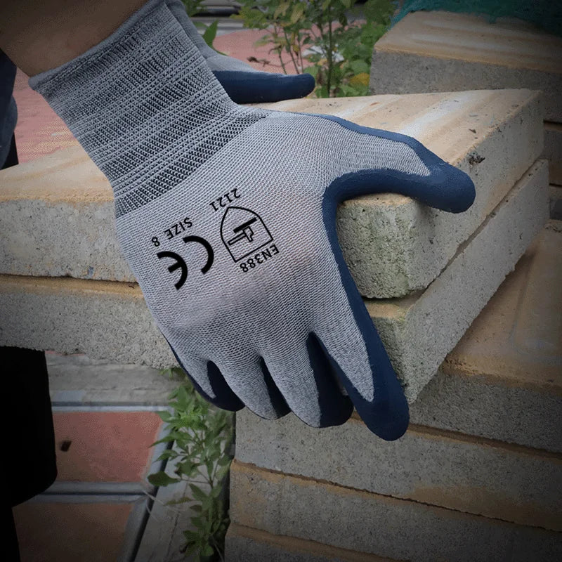 CE EN388 Certified Work Gloves | Latex Coated Anti-Slip | 120pc MOQ