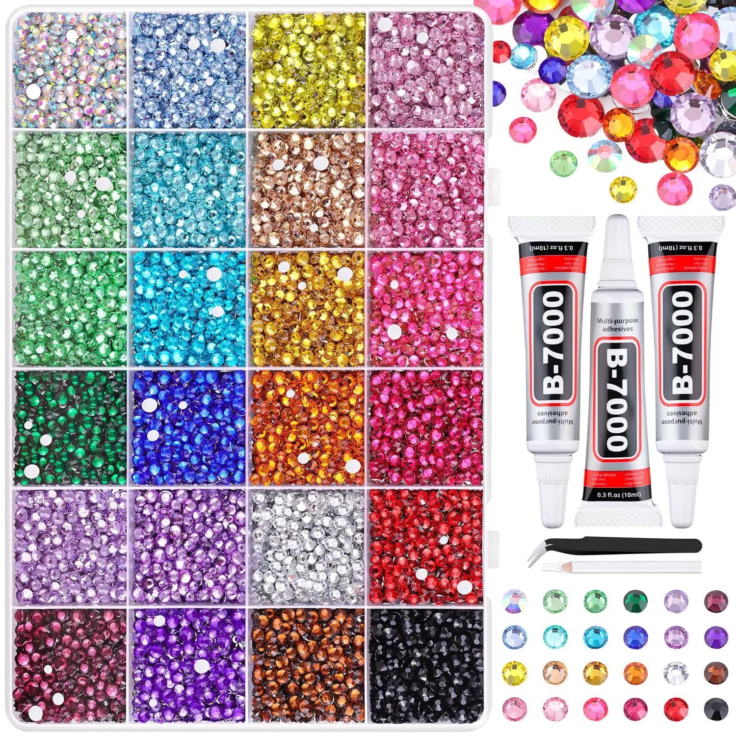 40 Color Resin Rhinestone Set 3mm | 14 Facets | DIY Nail Art Craft