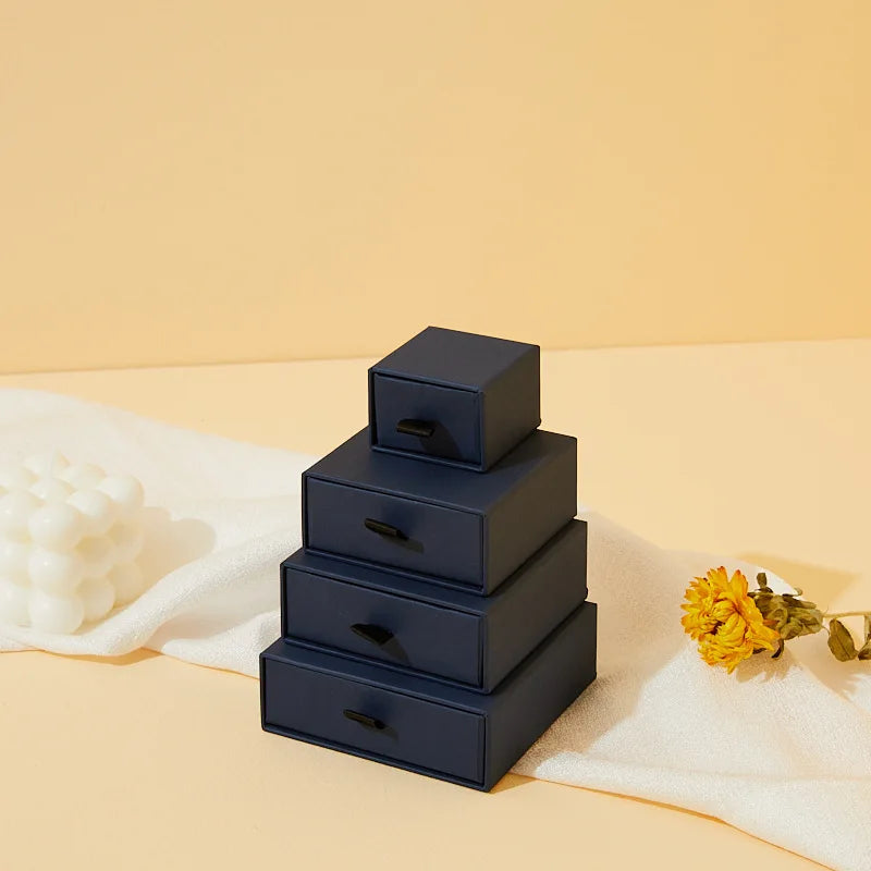 Custom Luxury Jewelry Drawer Boxes: 500 MOQ, 4mm Grey Board, Slide Design | Embossed/Laminated Gift Packaging