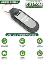 Custom Laser Engraved Leather Keychains | MOQ 50 pcs