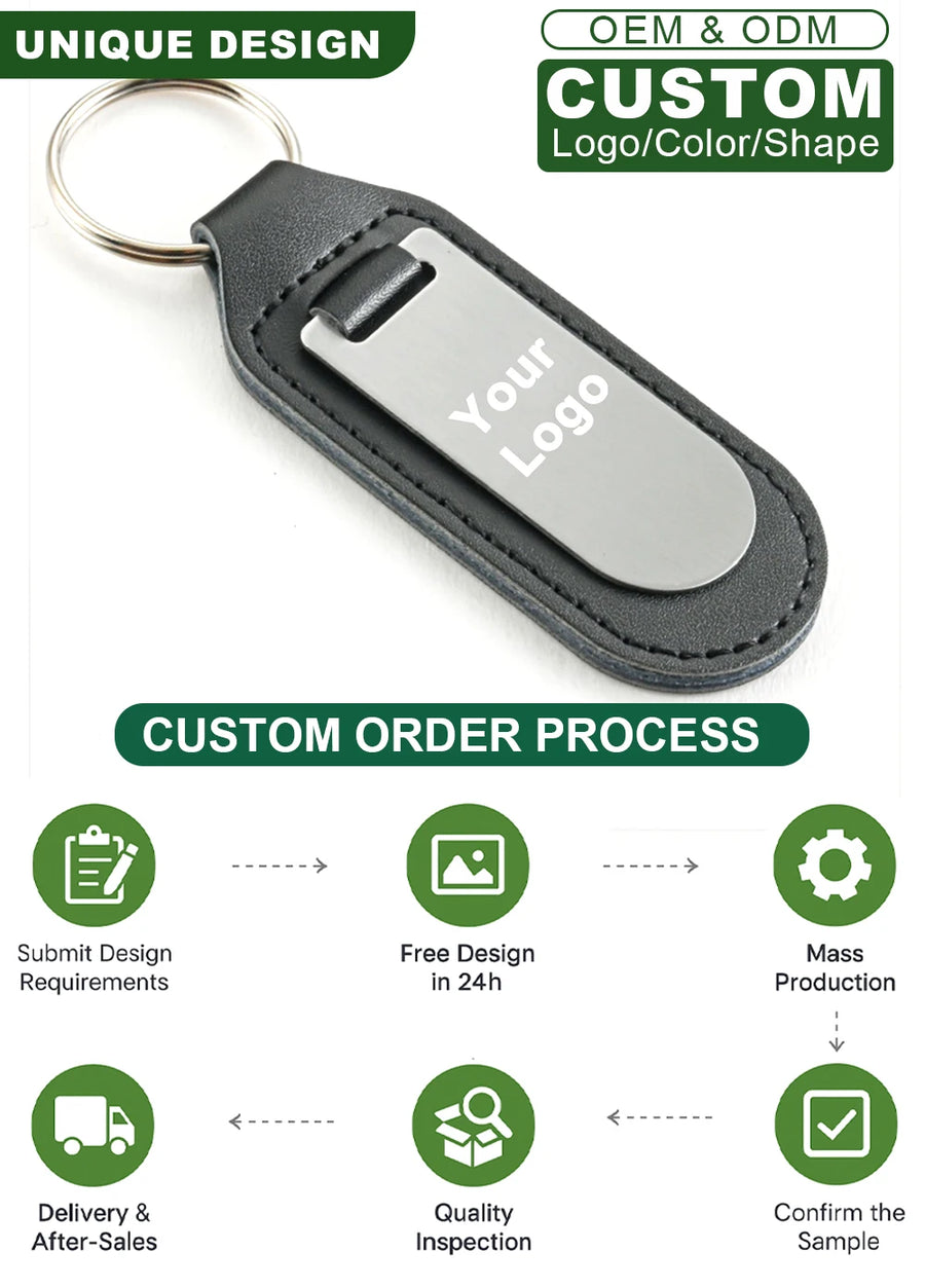 Custom Laser Engraved Leather Keychains | MOQ 50 pcs