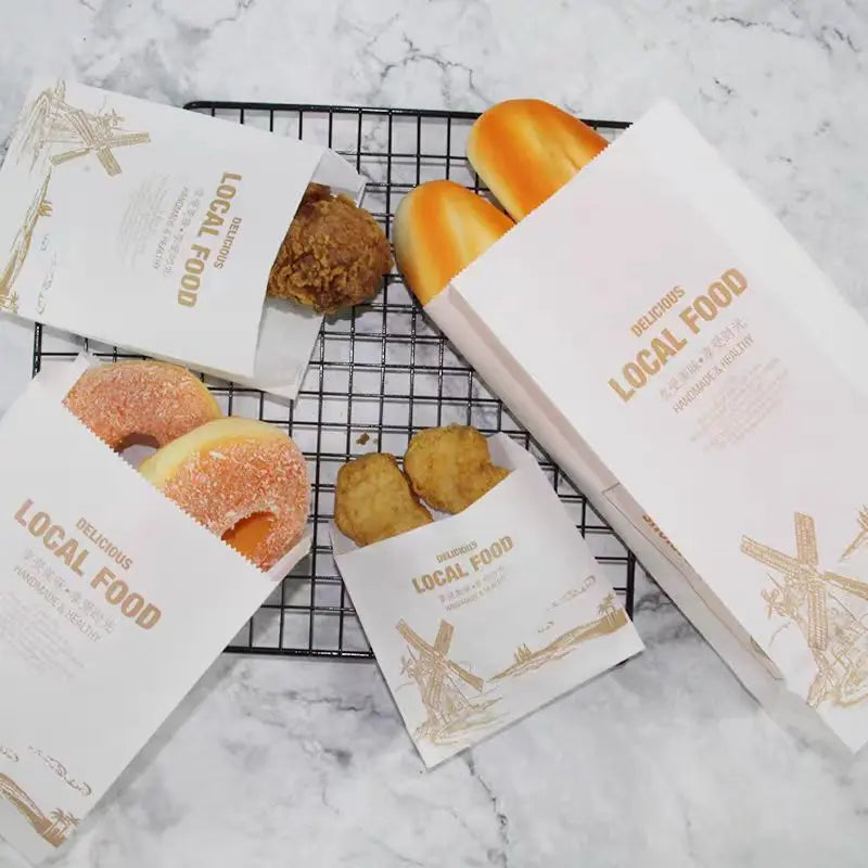 Biodegradable Greaseproof Paper Bags | Fast Food Packaging
