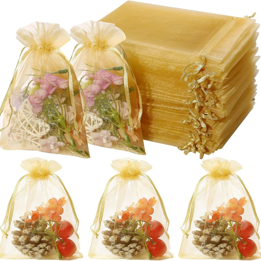Transparent Organza Pouches Wholesale | 0.001kg Gift Bags Jewelry Packaging