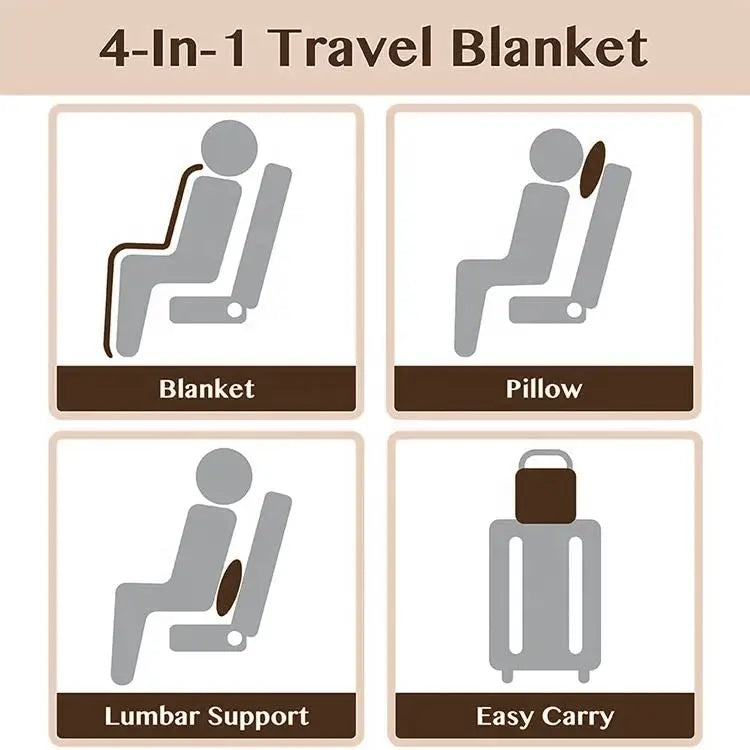 Custom Travel Pillow Blankets with Logo – 2-in-1, 300 MOQ