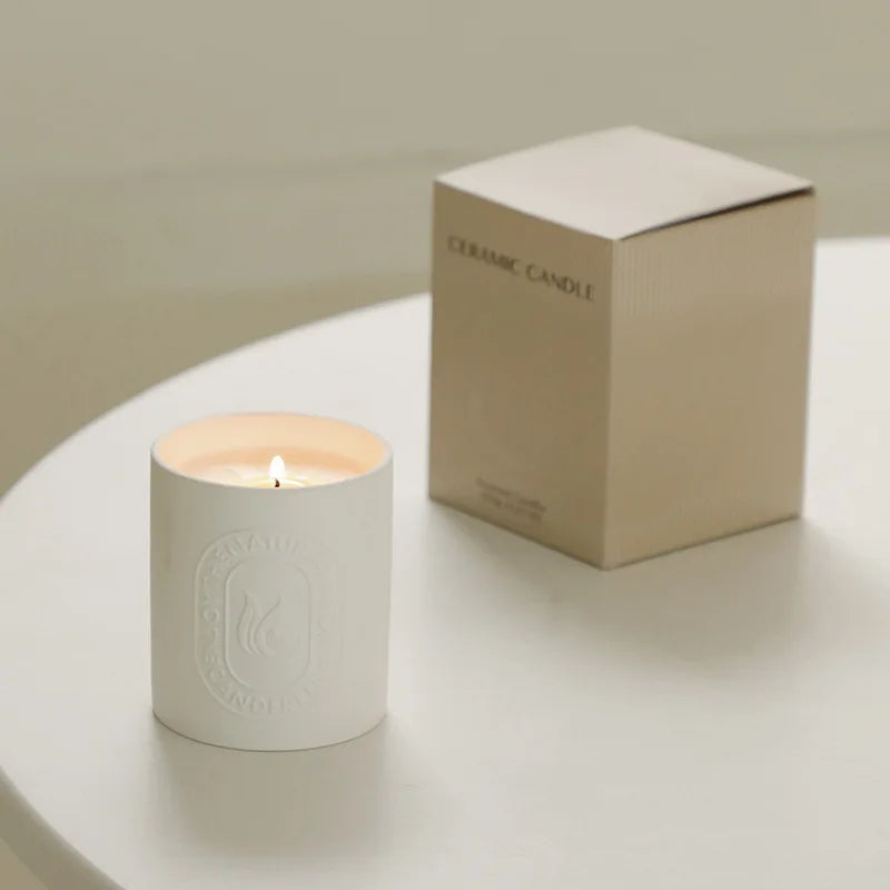 Custom Ceramic Candle Jars 5oz | Matt Porcelain with Logo MOQ 500