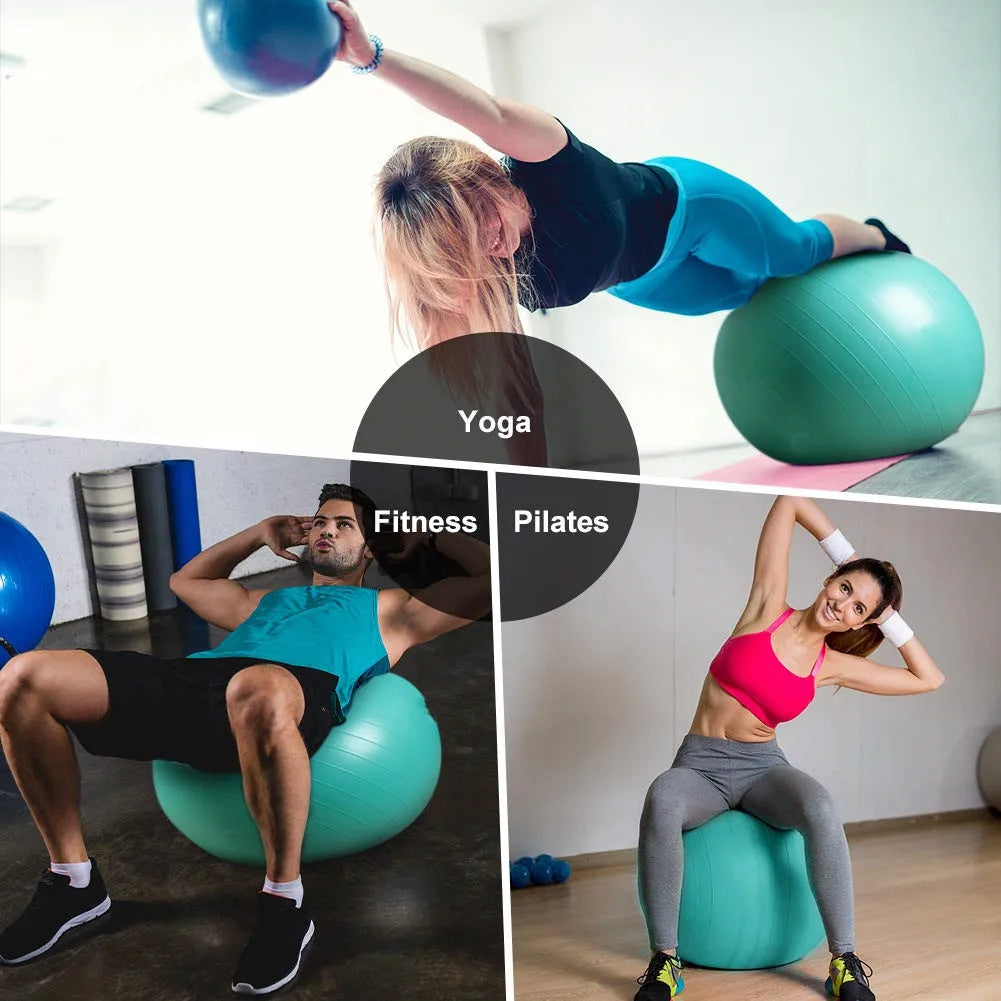 Custom Anti-Burst Exercise Ball | PVC Yoga Ball with Pump | Bulk Fitness Equipment