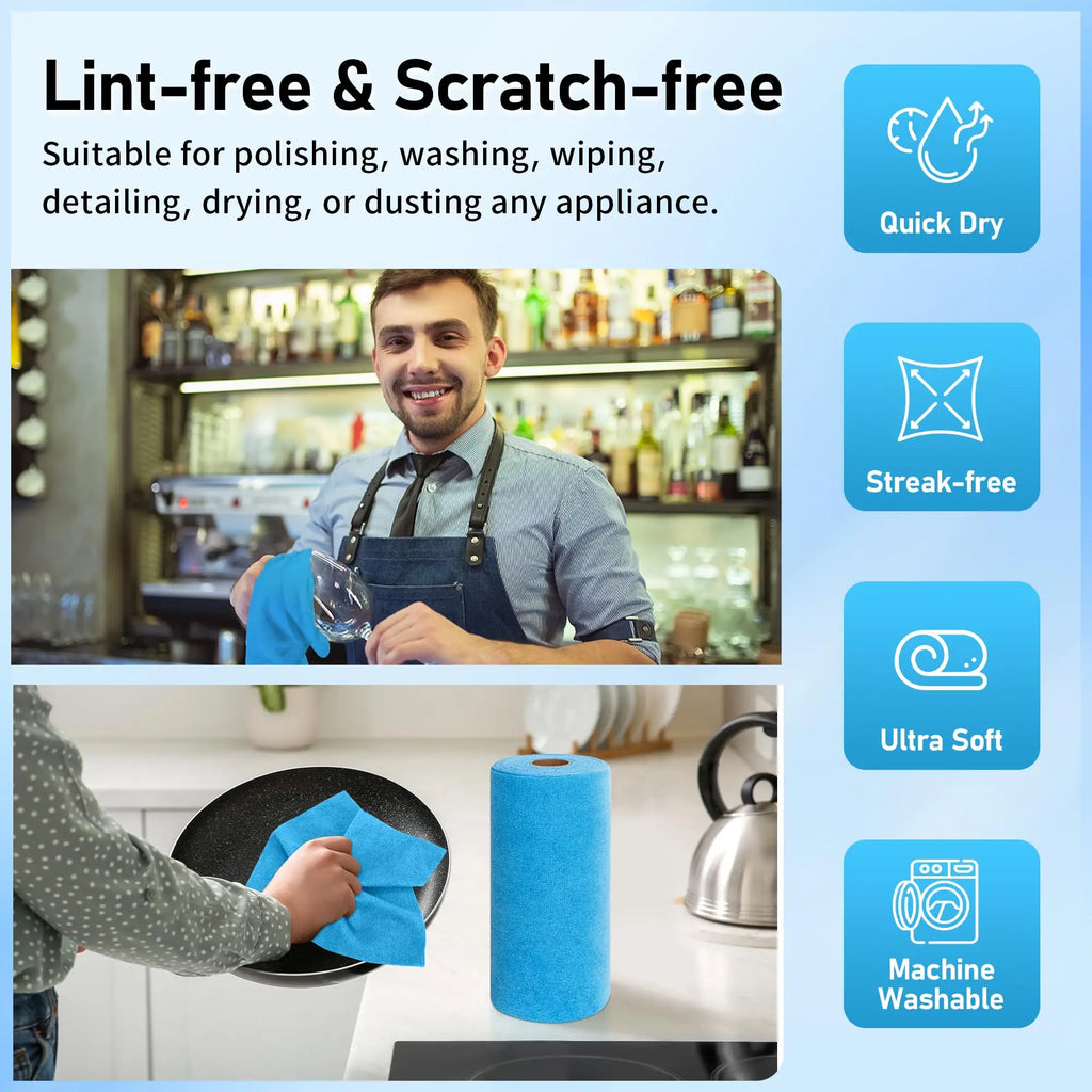 Custom Reusable Tear Away Microfiber Kitchen Towel Rolls | OEM Supplier for Dish & Cleaning Cloths