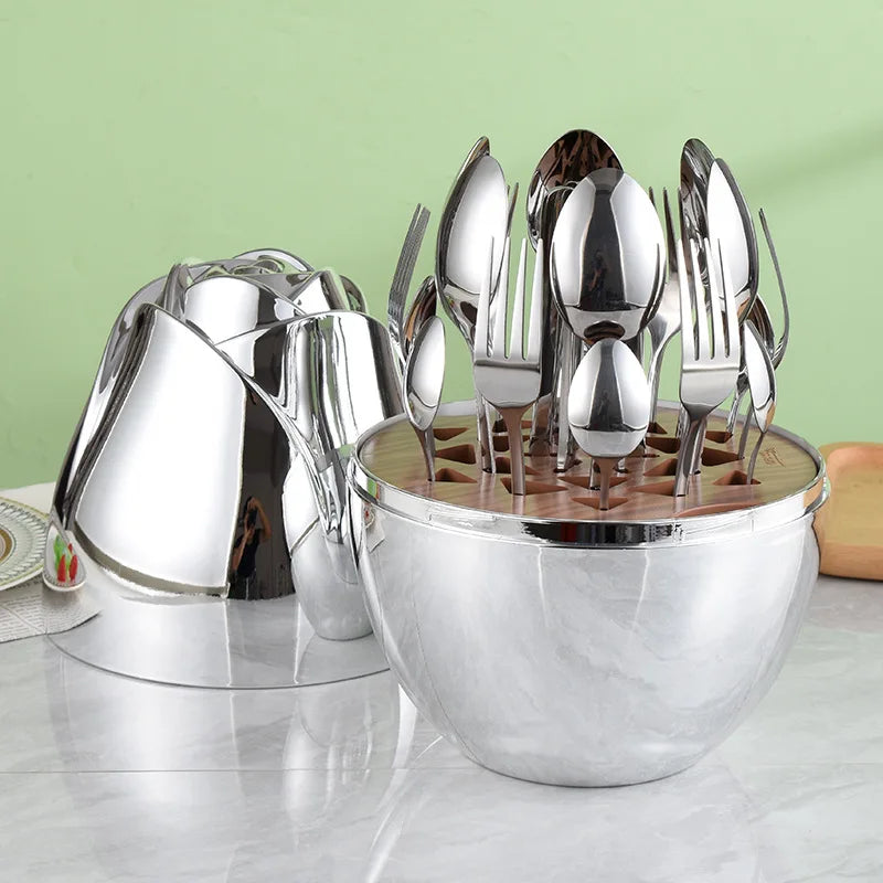 Luxury 24-Piece Cutlery Set with Logo | 10 MOQ