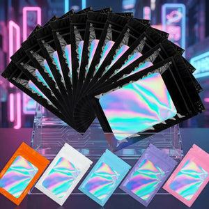 Custom Mylar Holographic Bags Wholesale | BPA-Free Food Grade 12-Day Lead