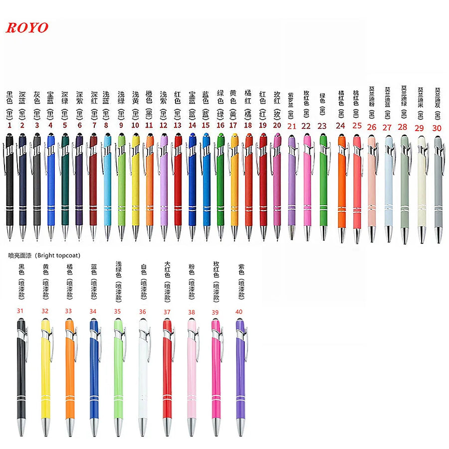 Custom Metal Stylus Pen with Logo | 2-in-1 Ballpoint MOQ 100