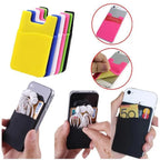 Custom logo Phone Card Holder, Silicone with Adhesive Stick-on Cell Phone Wallet