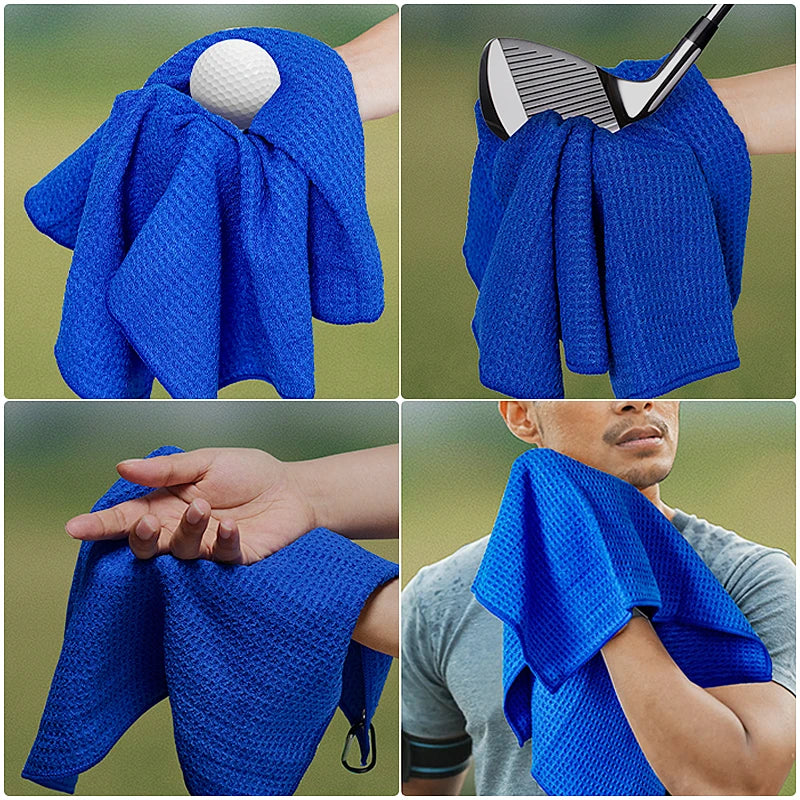 Custom Microfiber Golf Towels | 50-Piece MOQ & 10-Day Lead Time | Waffle Pattern & Carabiner Clip