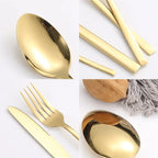 Gold Stainless Steel Flatware Set | 18/0 Elegant Wedding Flatware