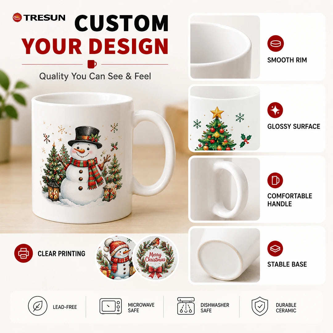 Custom Christmas Mugs 50 pcs | CE Certified