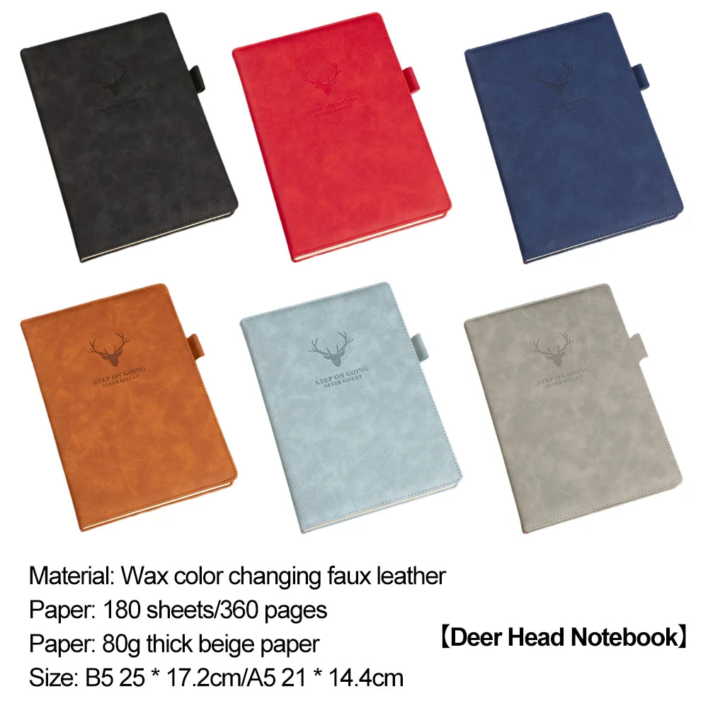 Custom A5 Leather Notebook with Logo | 100 Pcs MOQ Thread-Sewn PU Journal