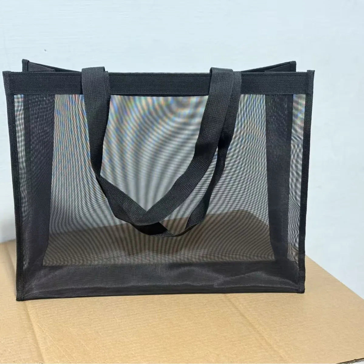 Custom Nylon Mesh Beach Tote with Logo | Reusable Bulk