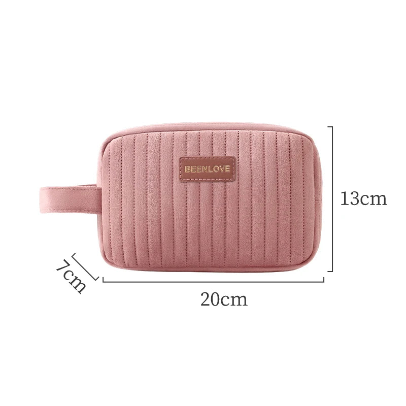 Custom Velvet Cosmetic Bags with Logo — Zipper Closure, Embroidery & Woven Labels