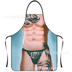 Waterproof Polyester Apron | 3D Printed Cartoon Barbecue Apron