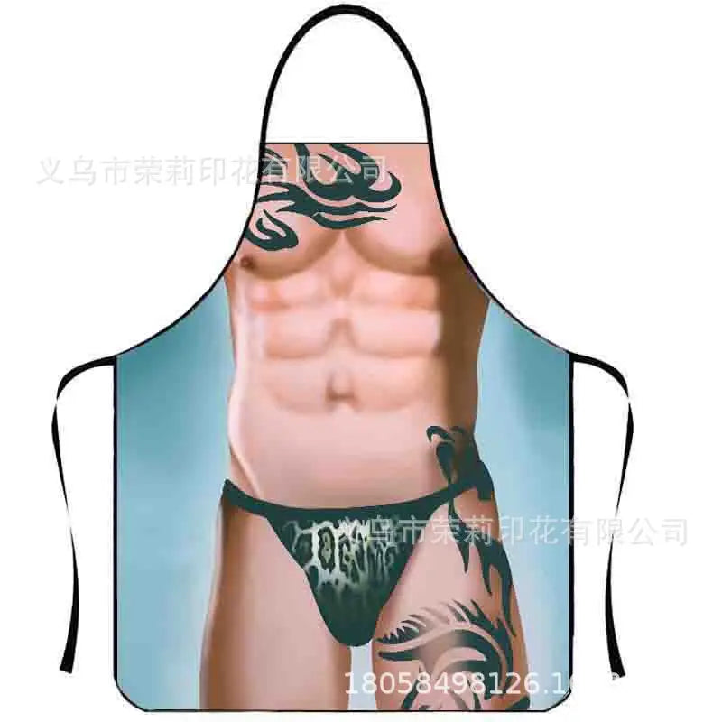 Waterproof Polyester Apron | 3D Printed Cartoon Barbecue Apron