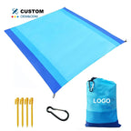 Custom Sand-Free Beach Mat 500pcs MOQ | Waterproof Foldable 210D Polyester, Logo Print for Camping