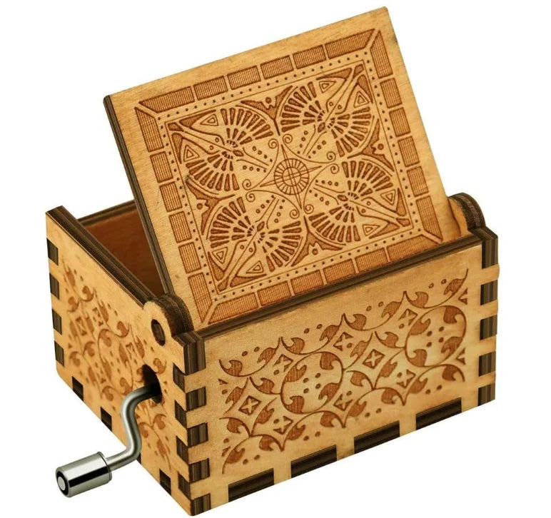 Custom Wooden Music Box | Hand Crank Children's Gift | Bulk Holiday Gifts