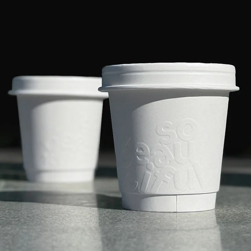 Custom Embossed Double Wall Paper Cup with Logo for Cafe | MOQ 10,000