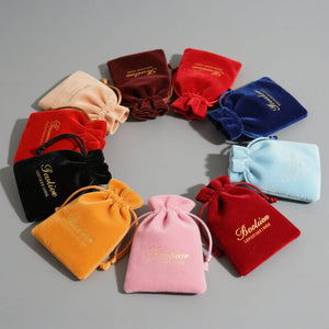 Custom Velvet Drawstring Pouch for Jewelry | Hot Stamping & Low MOQ 100