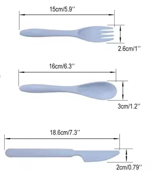 Custom Wheat Straw Travel Utensil Set with Case for Office Lunch, School Meals & Everyday Carry