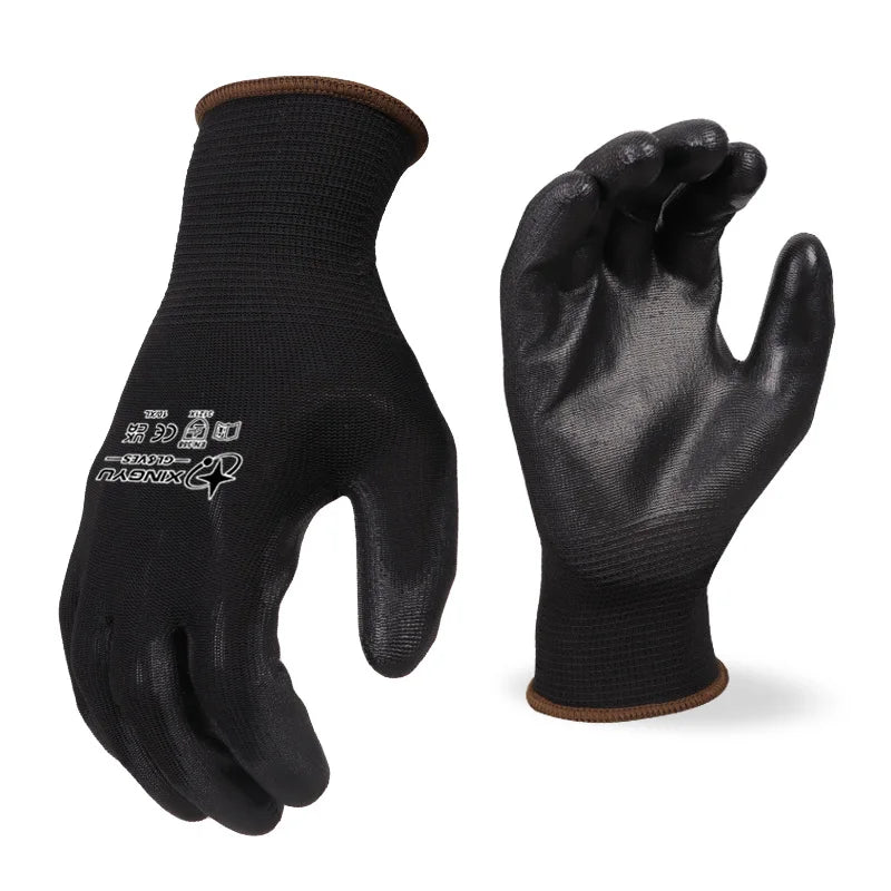 13G PU Polyester Work Gloves for Industrial Safety & Daily Tasks