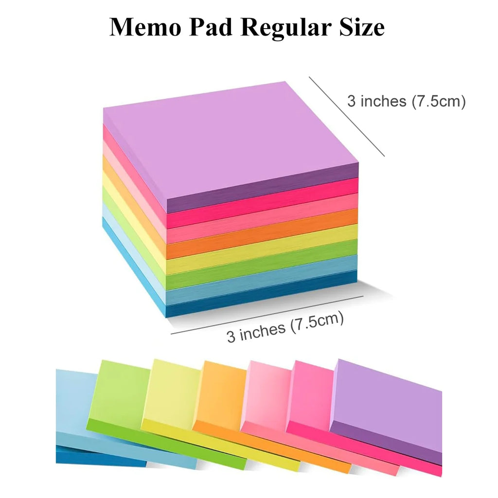 Custom 3x3 Sticky Note Pads: 100 Sheets, 8 Colors, Digital/Silk Screen Print, Repositionable