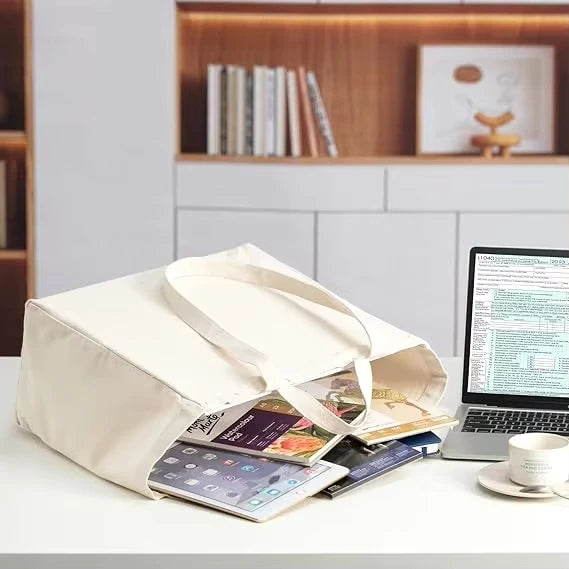 Custom Cotton Canvas Tote Bag with Logo | 500 MOQ | 1-5mm